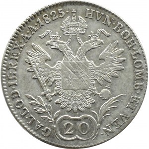Austria, Franciszek II Habsburg, 20 krajcarów 1825 A, Wiedeń