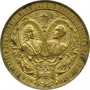 Austria-Hungary, Franz Joseph I, medal for the 200th anniversary of the 4th Infantry Regiment, 1696-1896, sig. Schwerdtner