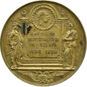Austria-Hungary, Franz Joseph I, medal for the 200th anniversary of the 4th Infantry Regiment, 1696-1896, sig. Schwerdtner