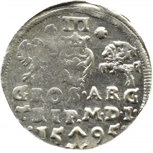 Zygmunt III Waza, trojak 1595, Wilno, CHALECKI