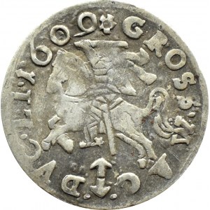 Žigmund III Vasa, groš 1609, Vilnius, koncovky LI/LI, rozeta