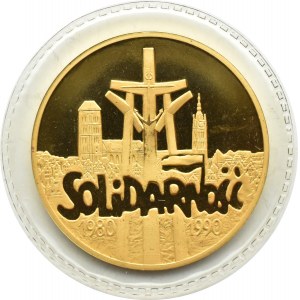 III RP, 200000 złotych 1990, 10 lat Solidarności, średnica 39 mm, zafoliowana
