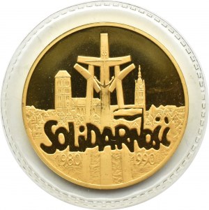 III RP, 200000 złotych 1990, 10 lat Solidarności, średnica 39 mm, zafoliowana