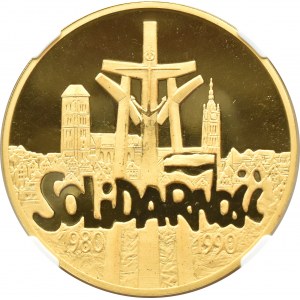 III RP, 200000 złotych 1990, 10 lat Solidarności, średnica 39 mm, NGC PF69 ULTRA CAMEO