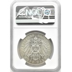Niemcy, Saksonia, Albert, 5 marek 1902, edycja pośmiertna, Muldenhütten, NGC MS63