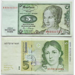 Germany, West Germany, lot 5 marks 1980/1991, Frankfurt