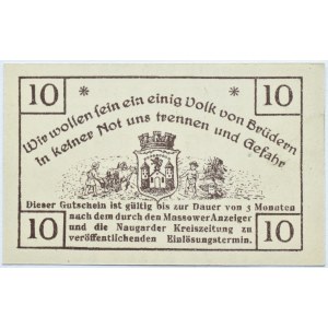 Massow/Maszewo (Pomerania), 10 pfennig 1920, UNC