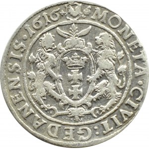 Sigismund III Vasa, ort 1616 PRVS:, Gdansk, bust with wide orifice