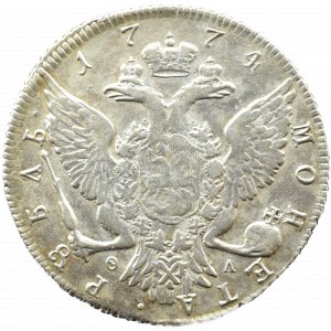 Rosja, Katarzyna II, rubel 1774 СПБ ТИ ФЛ, Petersburg