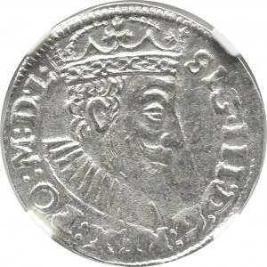 Sigismund III Vasa, trojak 1590 ID, Poznań, NGC AU Det.