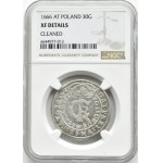 Jan II Kazimierz, złotówka (tymf) 1666 AT, Bydgoszcz, NGC XF Det.