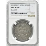 Russie, Nicolas Ier, rouble 1837 СПБ НГ, Saint-Pétersbourg, millésime plus rare, NGC UNC Det.