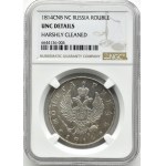 Russia, Alexander I, ruble 1814 СПБ ПС, St. Petersburg, NGC UNC Det.