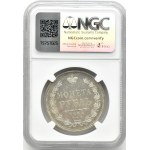 Russia, Nicholas I, ruble 1854 СПБ HI, St. Petersburg, 7 bunches, NGC UNC Det.