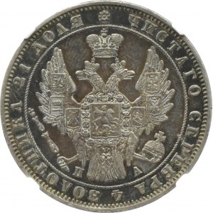 Russia, Nicholas I, ruble 1849 СПБ ПA, St. Petersburg, NGC AU Det.