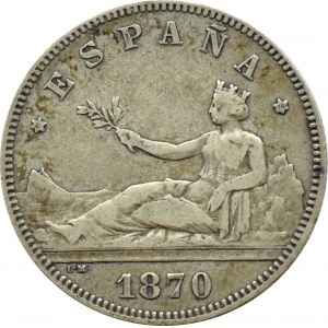 Hiszpania, Rząd Tymczasowy, 2 pesety 1870, Madryt