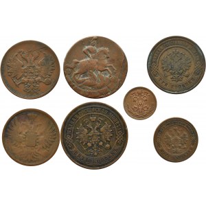 Russia, Catherine II - Nicholas II, flight of copper kopecks, 8 pieces