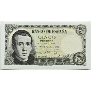 Hiszpania, Francisco Franco (1939-1975), 5 peset 1951, seria 1G, UNC