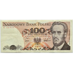 PRL, L. Waryński, 100 zloty 1975, K series, Warsaw
