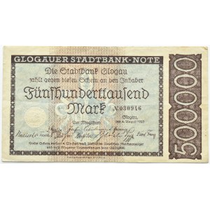 Glogow/Glogau, 500,000 marks 1923 - no series designation
