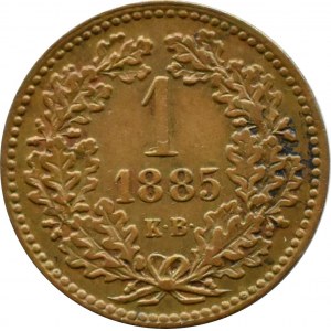 Węgry, Franciszek Józef I, 1 kreuzer (krajcar) 1885 KB, Kremnica