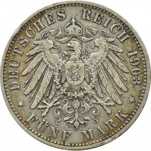 Niemcy, Bawaria, Otto, 5 marek 1903 D, Monachium