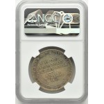 Niemcy, Saksonia, Johann, talar 1855 F, Stuttgart, Wizyta króla w Mennicy, NGC AU58