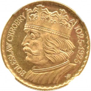 II RP, Bolesław Chrobry, 10 złotych 1925, Warszawa, NGC MS65 - czerwone