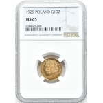 II RP, Bolesław Chrobry, 10 złotych 1925, Warszawa, NGC MS65 - czerwone