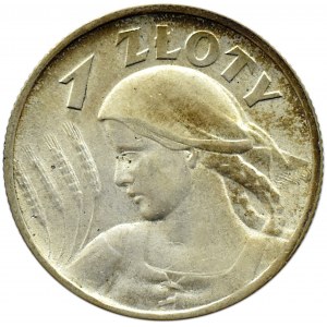 II RP, Kłosy, 1 złoty 1925, Londyn, UNC