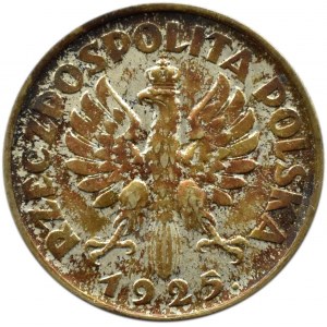 II RP, Kłosy, 1 złoty 1925, Londyn, UNC