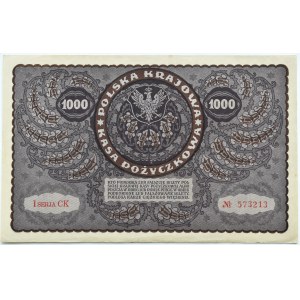 II RP, 1000 marek 1919, I serja CK - typ 7