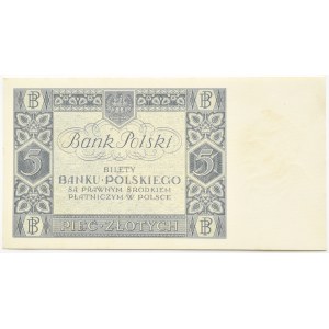 II RP, 5 złotych 1930, seria BO, Warszawa, UNC-
