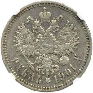 Rosja, Mikołaj II, rubel 1901 ФЗ, Petersburg, NGC VF Details