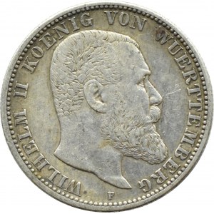 Niemcy, Wirtembergia, Wilhelm II, 2 marki 1904 F, Stuttgart