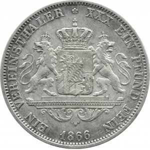 Niemcy, Bawaria, Maksymilian II, talar 1866, Monachium