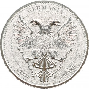 Germania, 5 marek 2021, Chestnut Leaf, uncja srebra, UNC