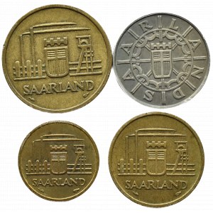 Niemcy, Saarland, komplet 10-100 franków 1954-1955, Paryż