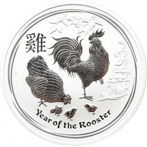 Australia, Lunar II, 8 dolarów 2017 P, Rok Koguta, Perth, UNC