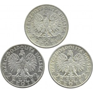 II RP, Głowa Kobiety, lot 2 złote 1932-1934, Warszawa