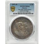 Niemcy, Saksonia, Johann i Amelia, dwutalar 1872 B, Hannover, PCGS MS64