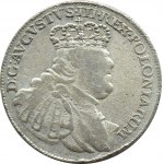 August III Sas, ort (18 groszy) 1754 E.C., Lipsk, buldogowate popiersie