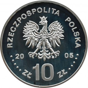 III RP, 10 złotych 2005, August II Mocny - półpostać, Warszawa, UNC