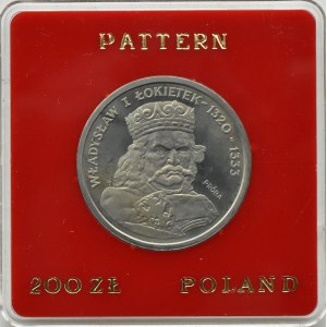 PRL, 200 złotych 1986, Władysław Łokietek, próba, Warszawa, UNC
