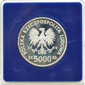 PRL, 5000 złotych 1989, Władysław Jagiełło - popiersie, Warszawa, UNC