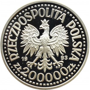 III RP, 200000 złotych 1993, Kazimierz Jagiellończyk - popiersie, Warszawa, UNC
