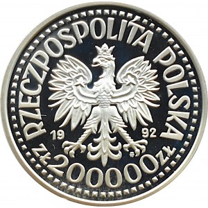 III RP, 200000 złotych 1992, Władysław Warneńczyk - popiersie, Warszawa, UNC
