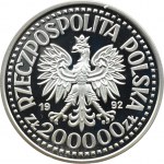III RP, 200000 złotych 1992, Władysław Warneńczyk - popiersie, Warszawa, UNC