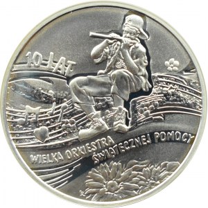 III RP, 10 złotych 2003, 10 lat WOŚP-u, Warszawa, UNC