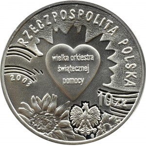 III RP, 10 złotych 2003, 10 lat WOŚP-u, Warszawa, UNC